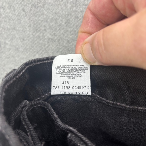 Vintage 90s Levis 505 Jeans Mens 33x30 Black Cone Mills Denim Guatamala Nov 1998 - Picture 4 of 10